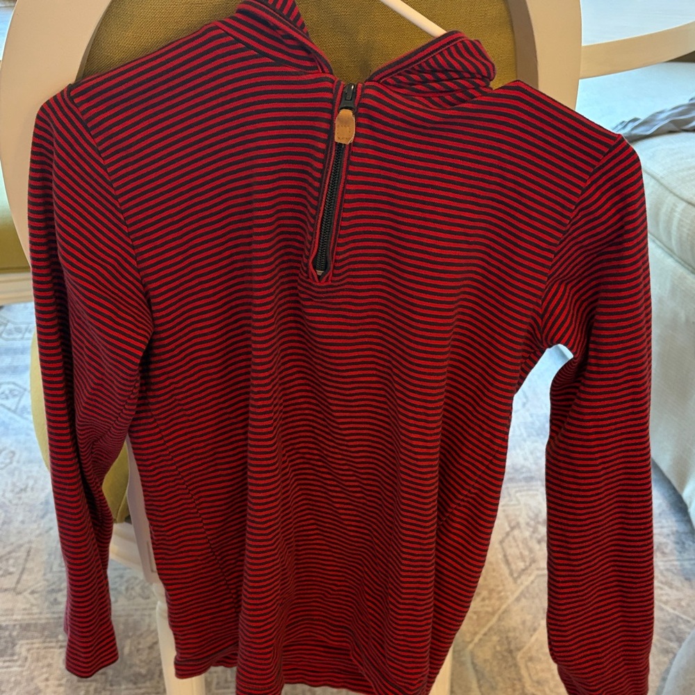 bella bliss Red and Black Striped Kids Zip-Up Jacket